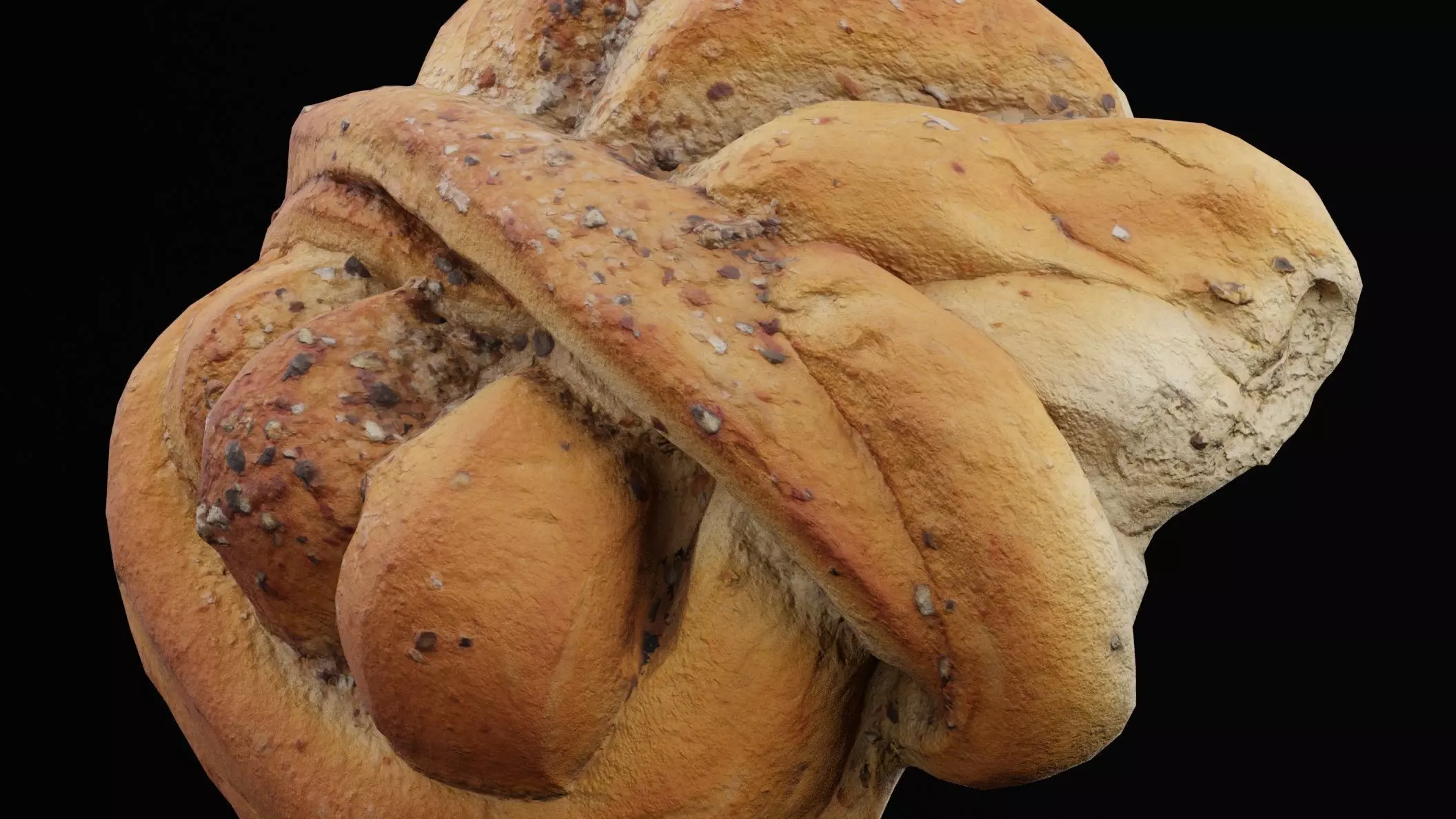 Kardemummabullar Buns Low-poly 3D model_1