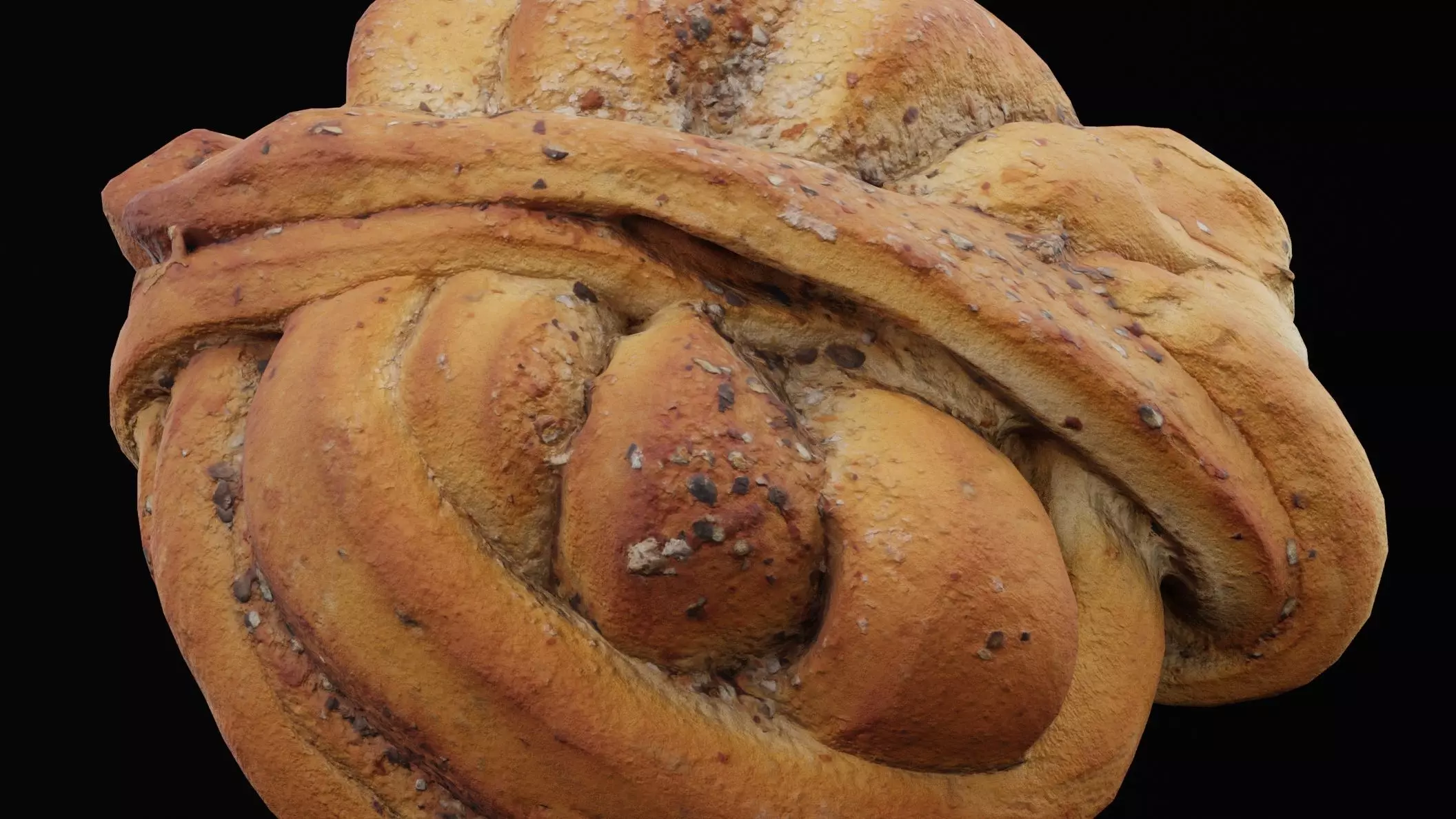 Kardemummabullar Buns Low-poly 3D model_3