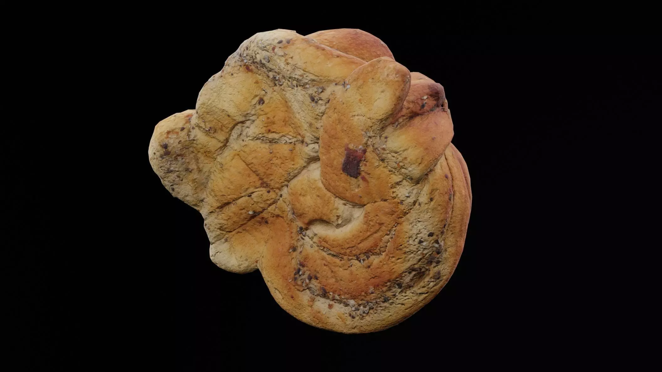 Kardemummabullar Buns Low-poly 3D model_2