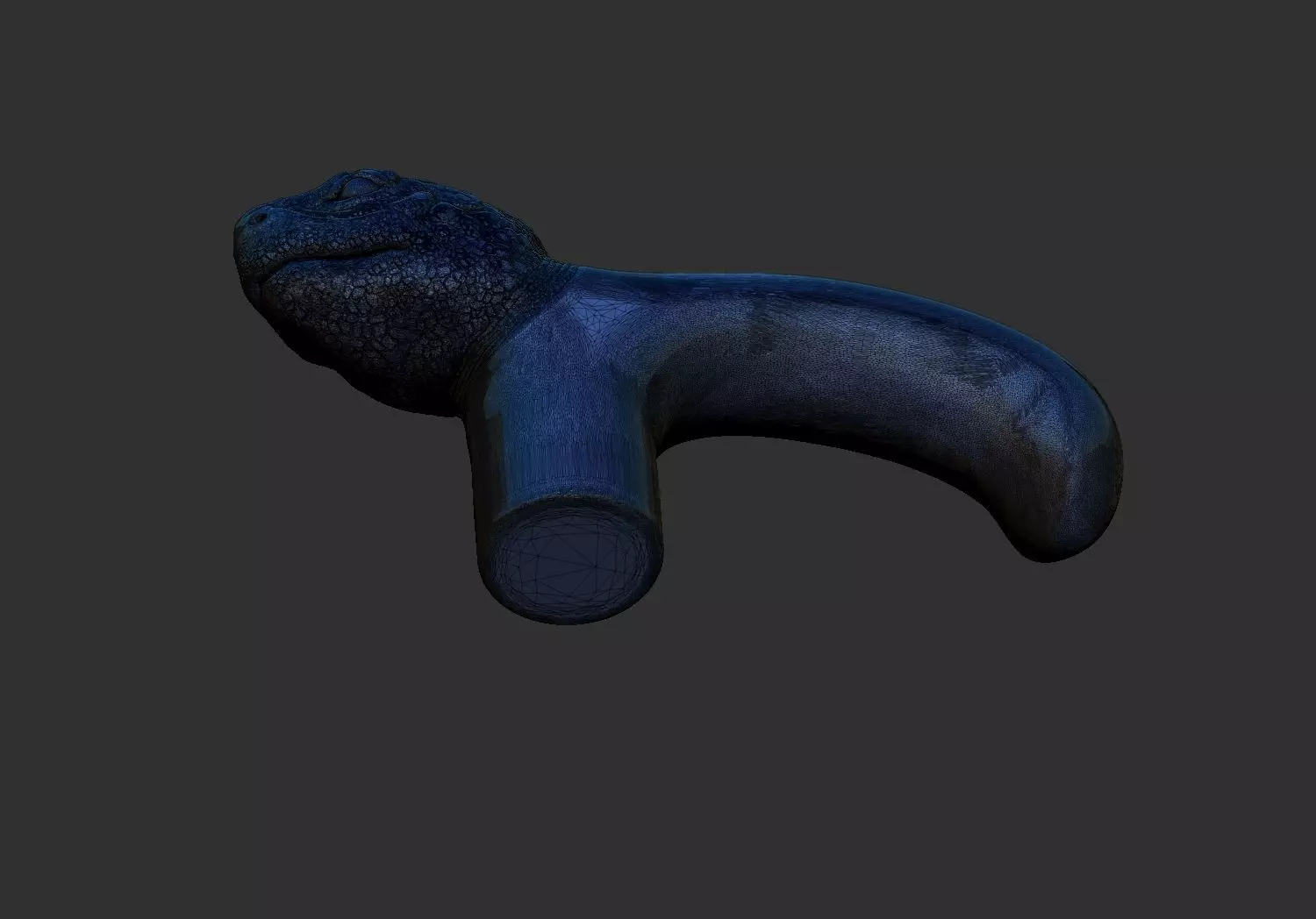 Turtle Head Walking Stick Handle 3D Printable Model CNC  3D print model_4