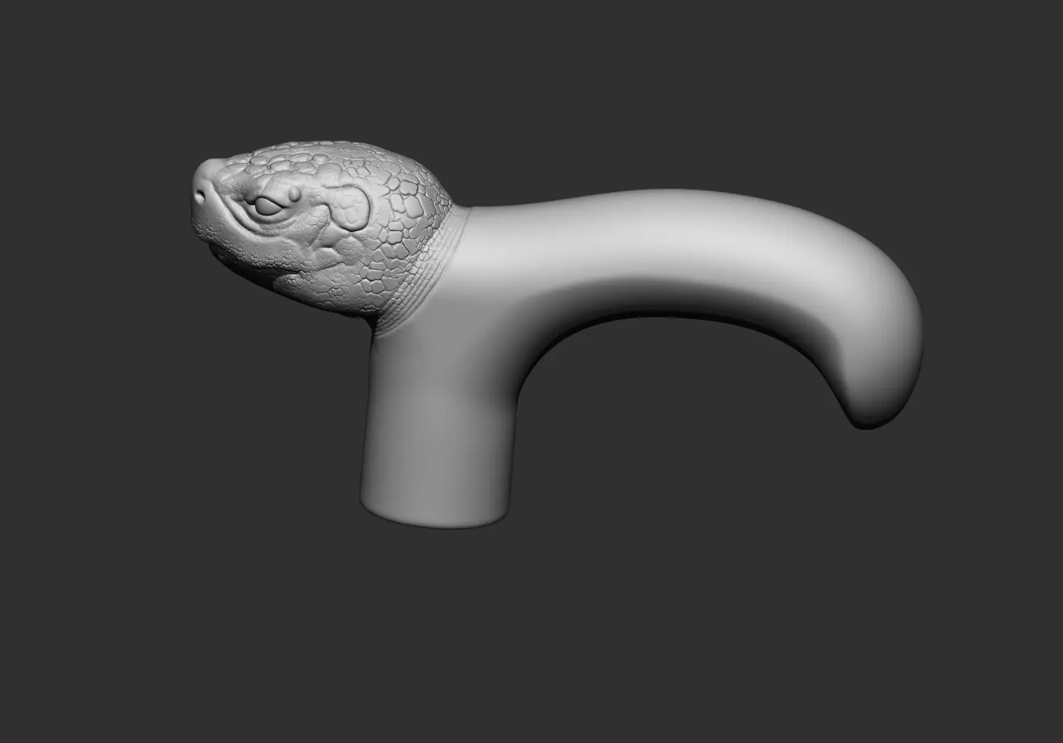 Turtle Head Walking Stick Handle 3D Printable Model CNC  3D print model_5