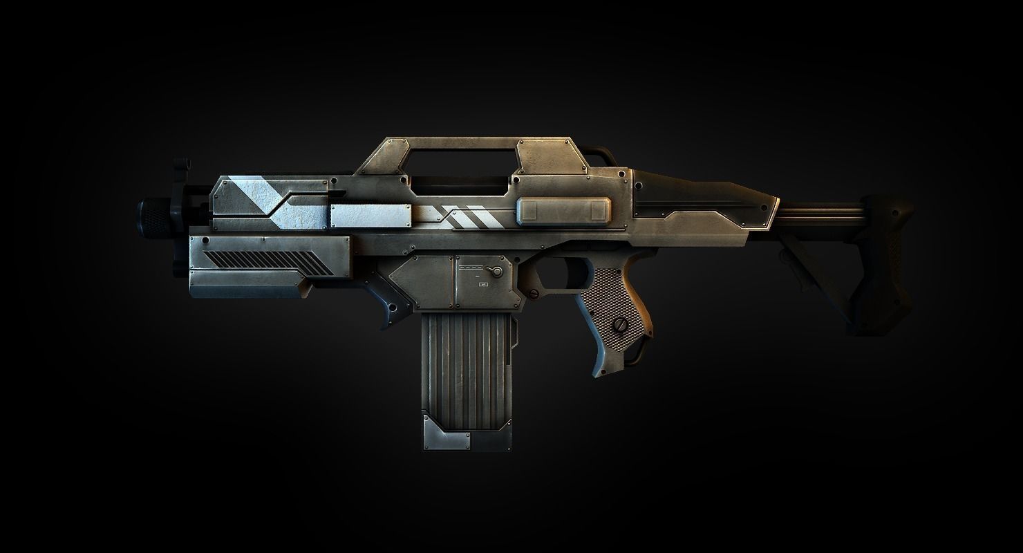 FPS Battle Riffle Low-poly 3D model_3