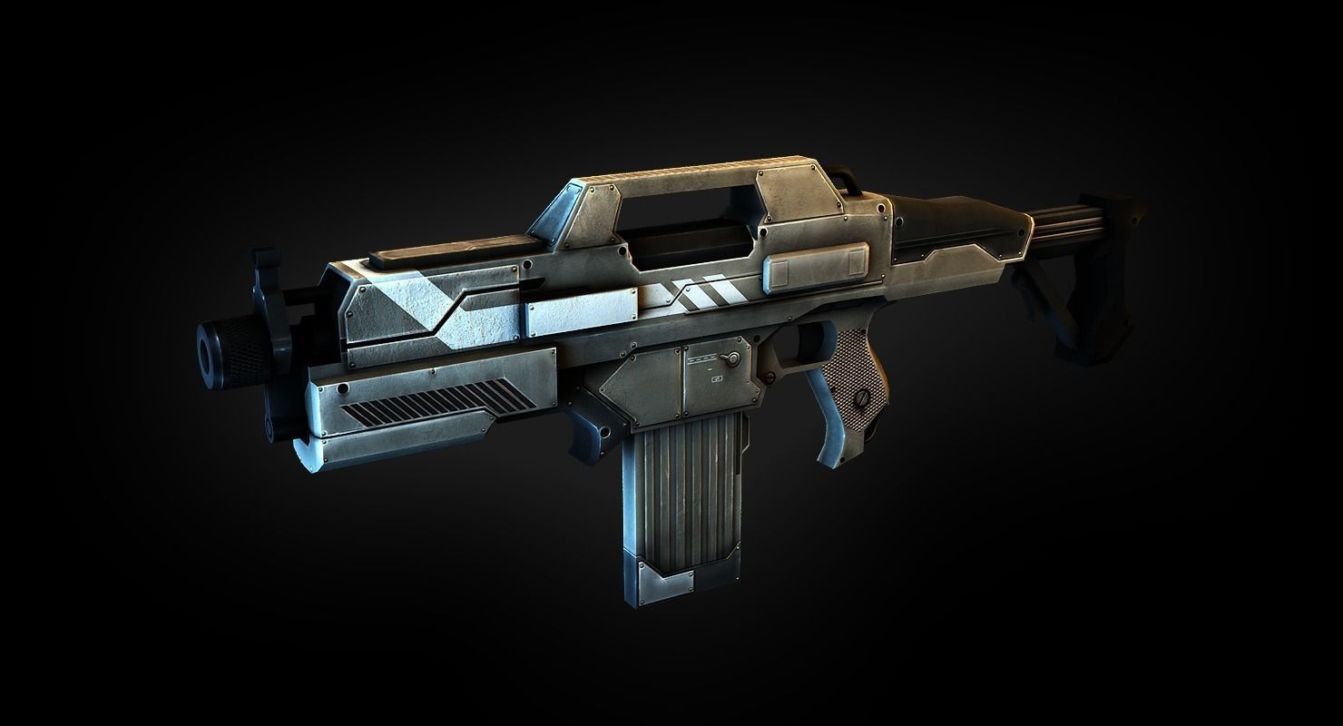 FPS Battle Riffle Low-poly 3D model_1