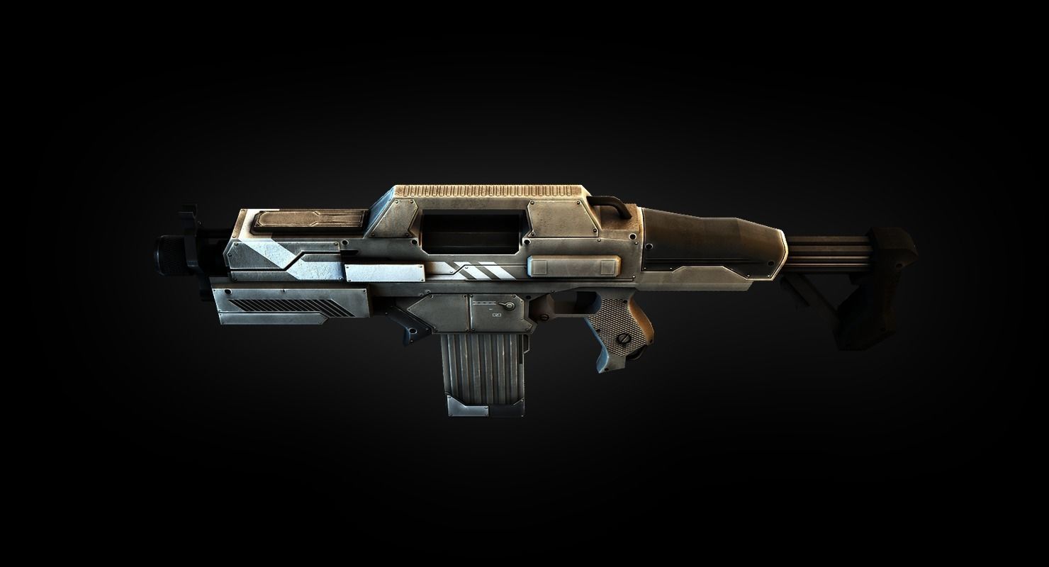 FPS Battle Riffle Low-poly 3D model_5