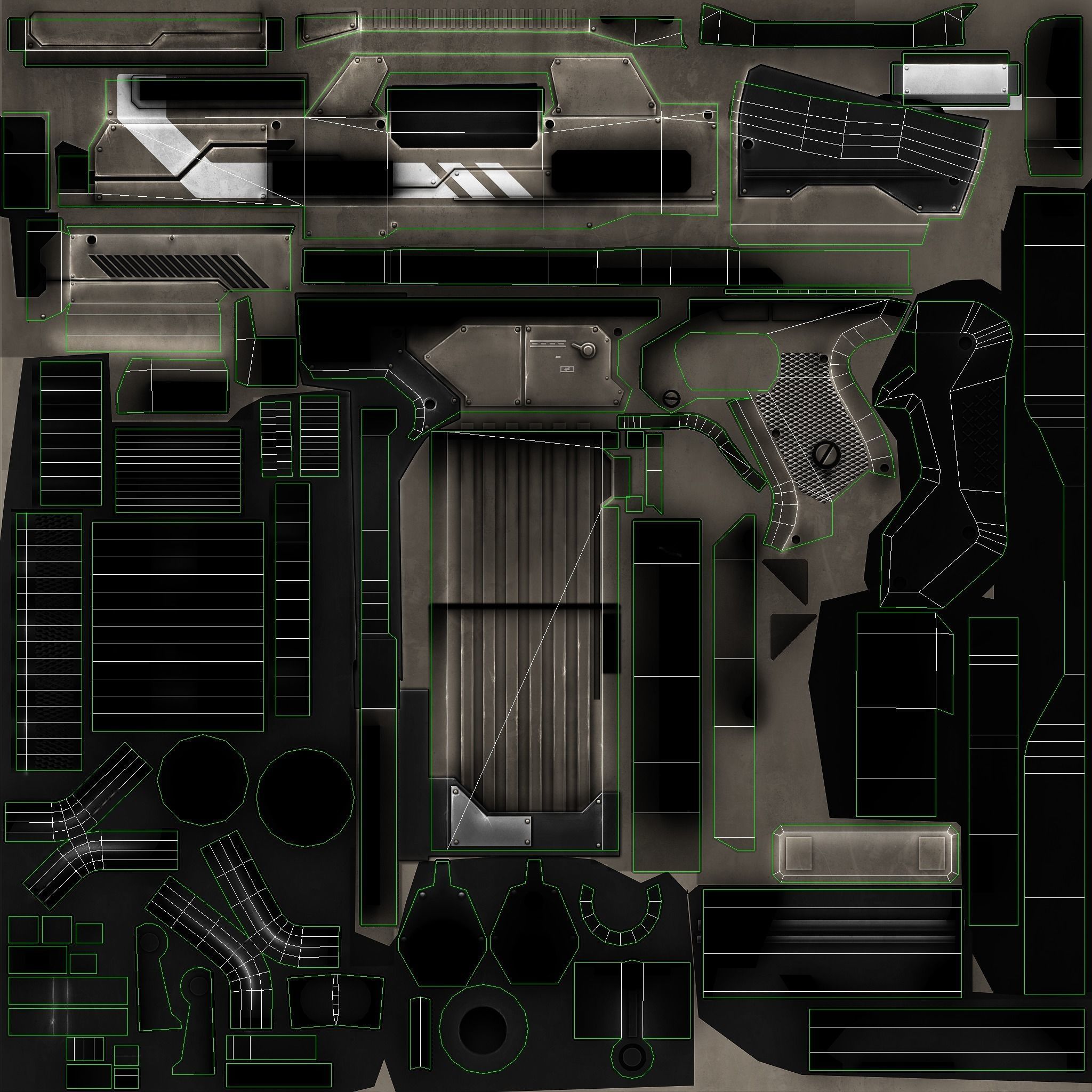 FPS Battle Riffle Low-poly 3D model_8