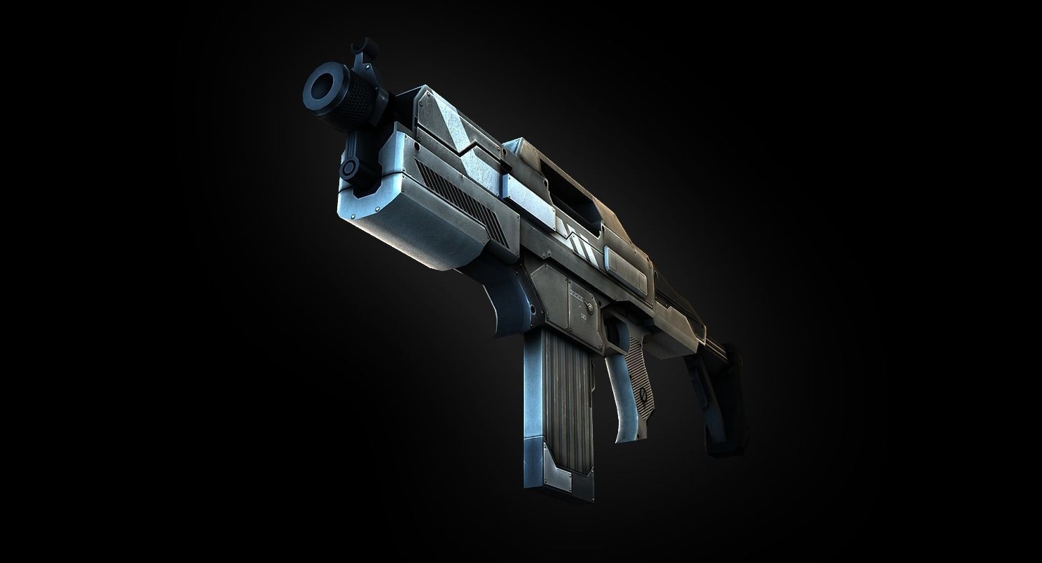 FPS Battle Riffle Low-poly 3D model_2