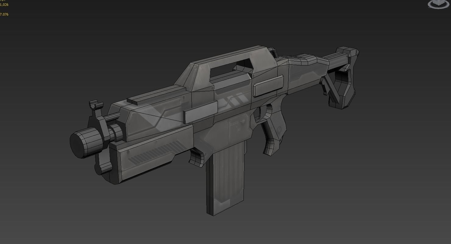 FPS Battle Riffle Low-poly 3D model_6