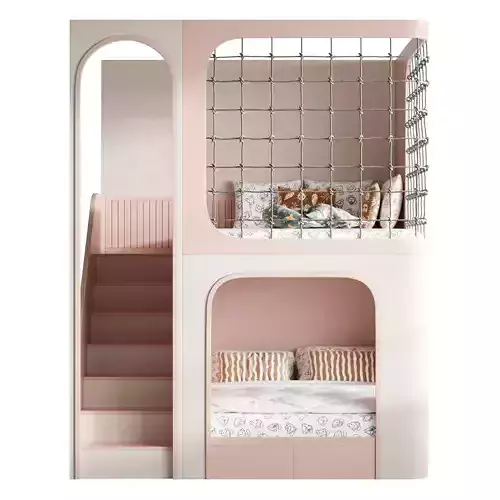 Bunk bed for kids 011 3D model 6