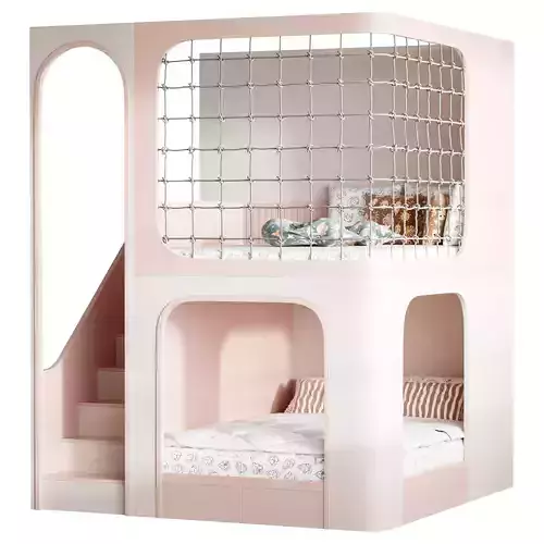 Bunk bed for kids 011 3D model 7