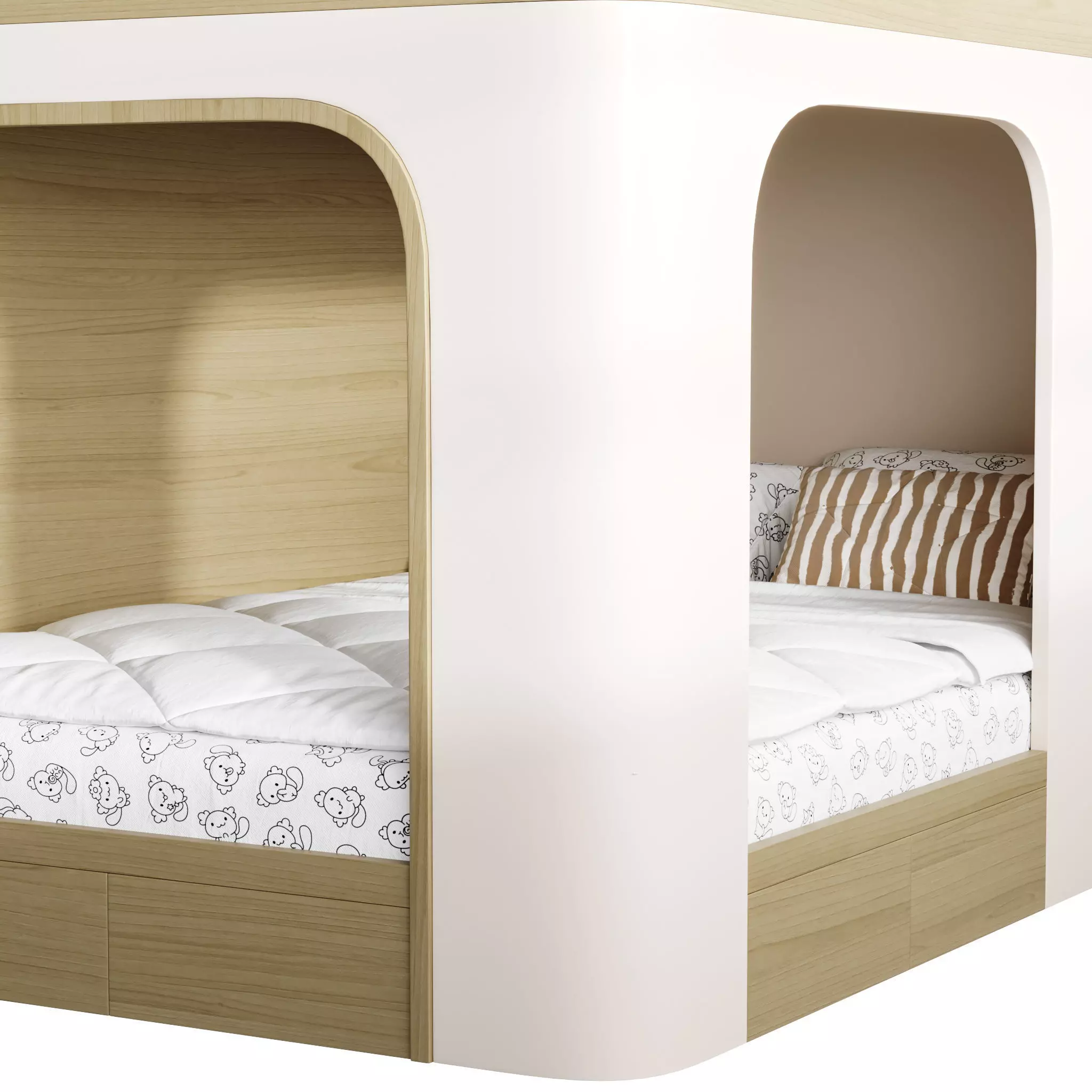 Bunk bed for kids 011 3D model_2