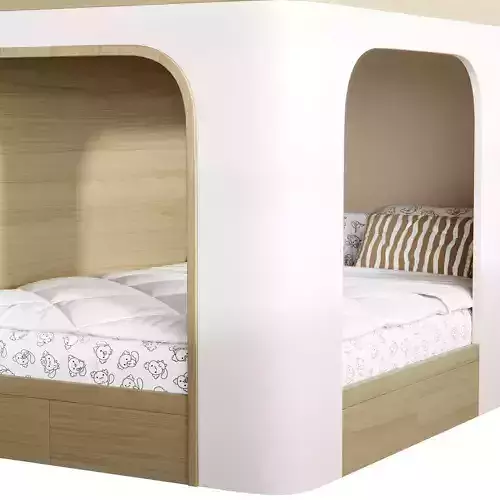 Bunk bed for kids 011 3D model 3