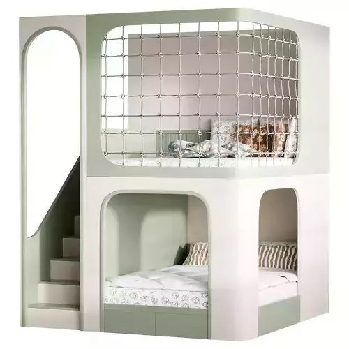 Bunk bed for kids 011 3D model 5