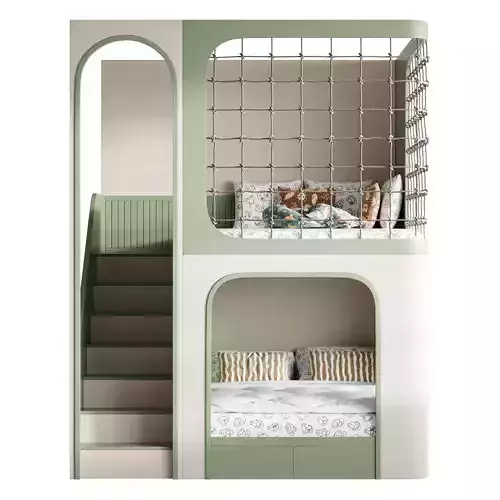 Bunk bed for kids 011 3D model 4