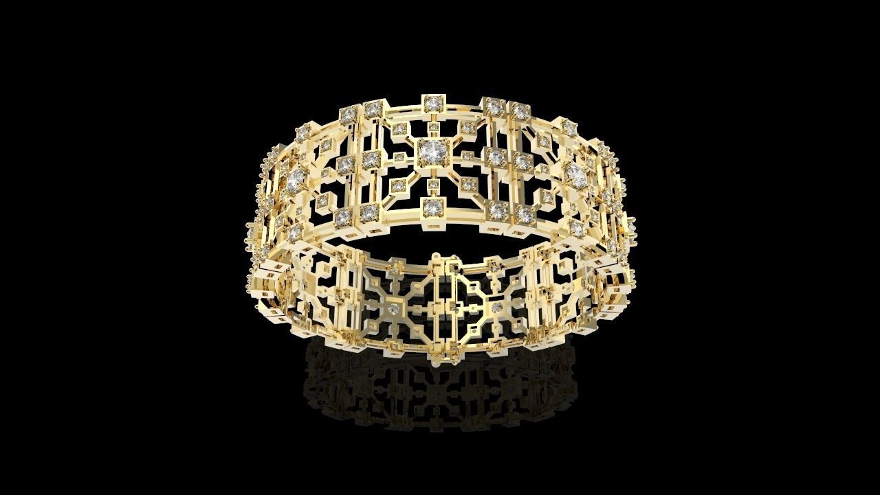BRACELET ART DECO 3D print model_4