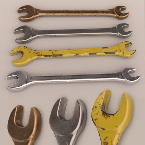 wrench KEY Low-poly 3D model