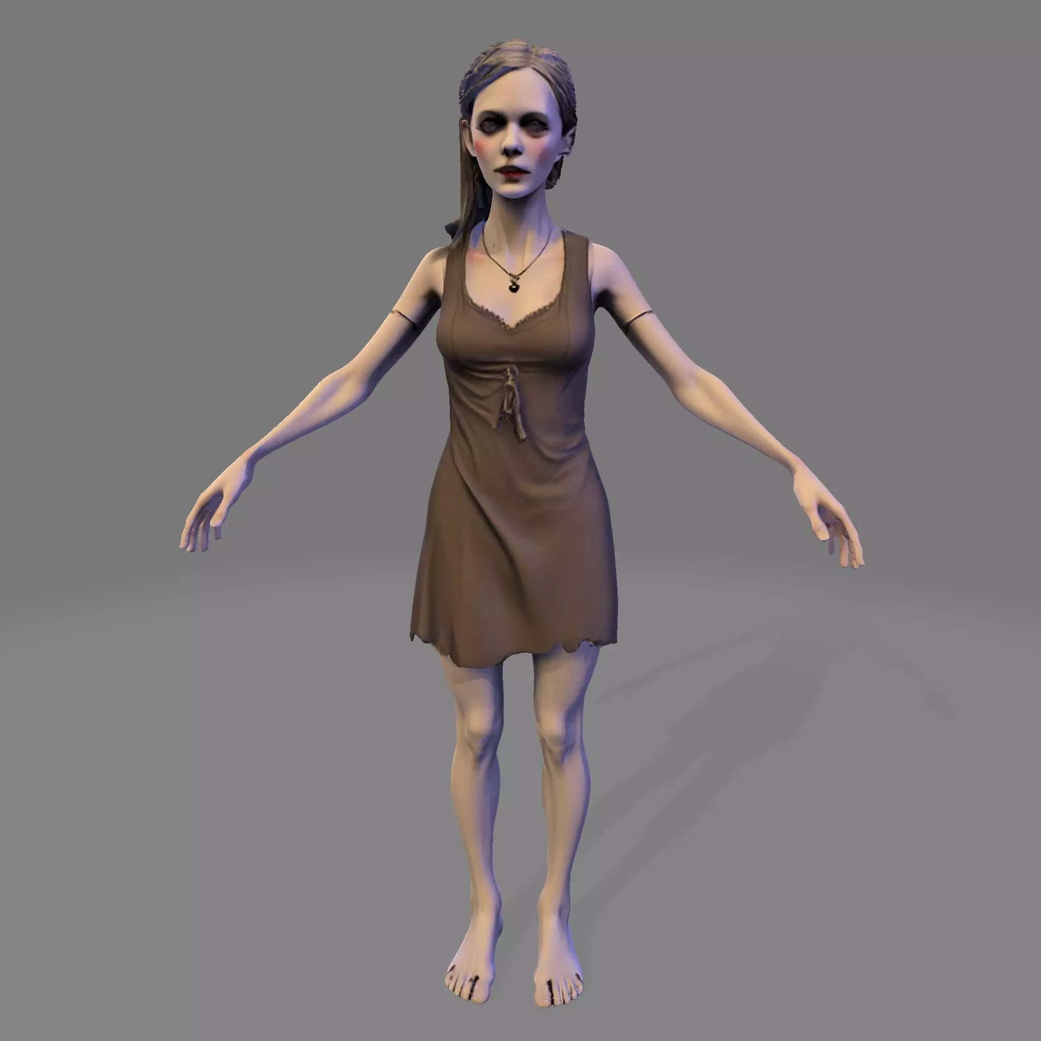 Wraith Bride Undead Female Character for Halloween 3D Print 3D print model_1