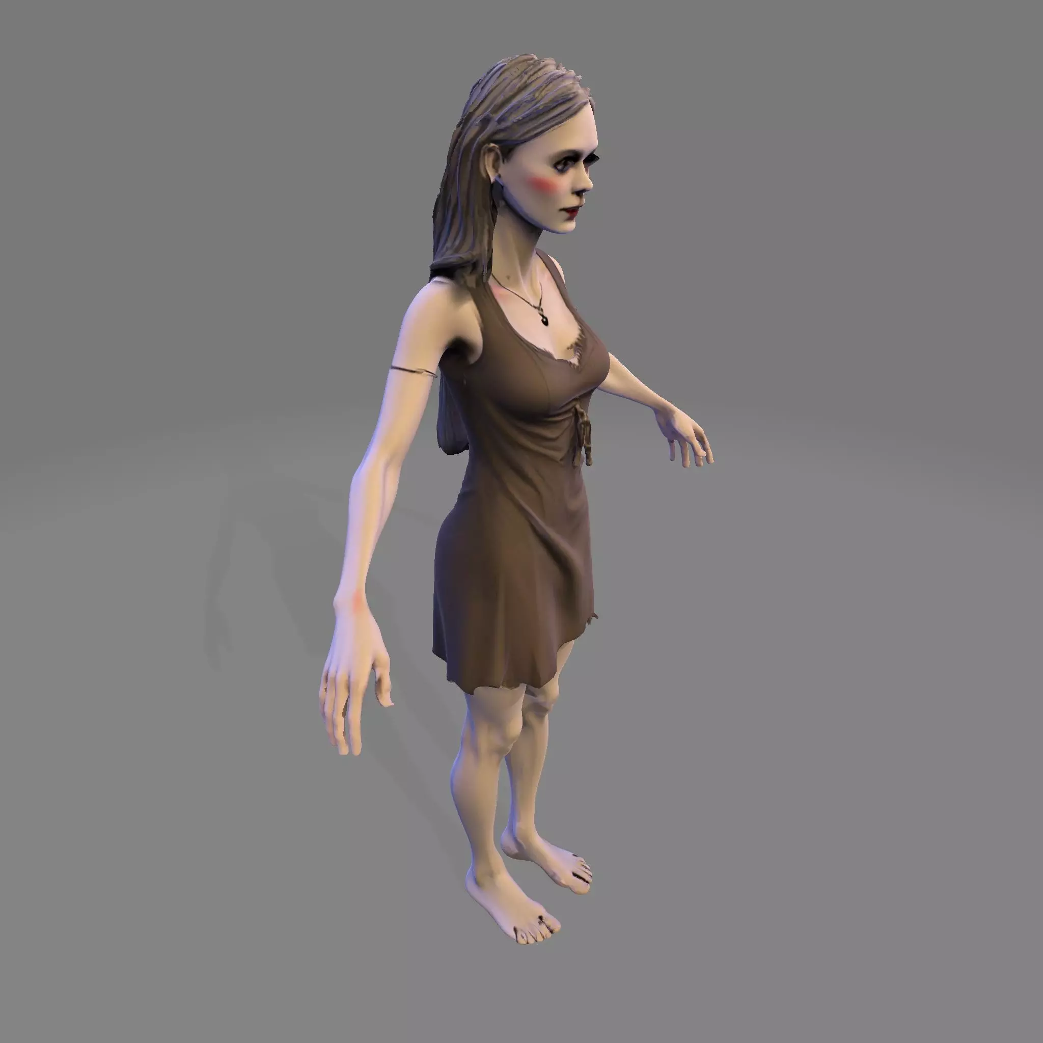 Wraith Bride Undead Female Character for Halloween 3D Print 3D print model_9