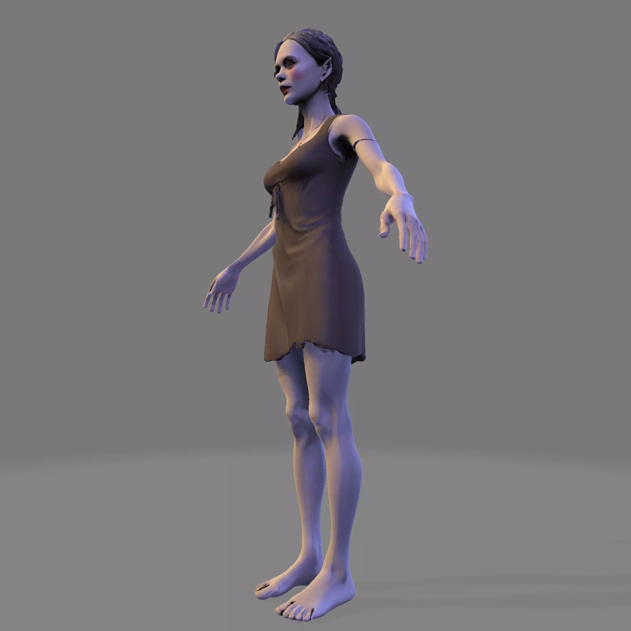 Wraith Bride Undead Female Character for Halloween 3D Print 3D print model_3