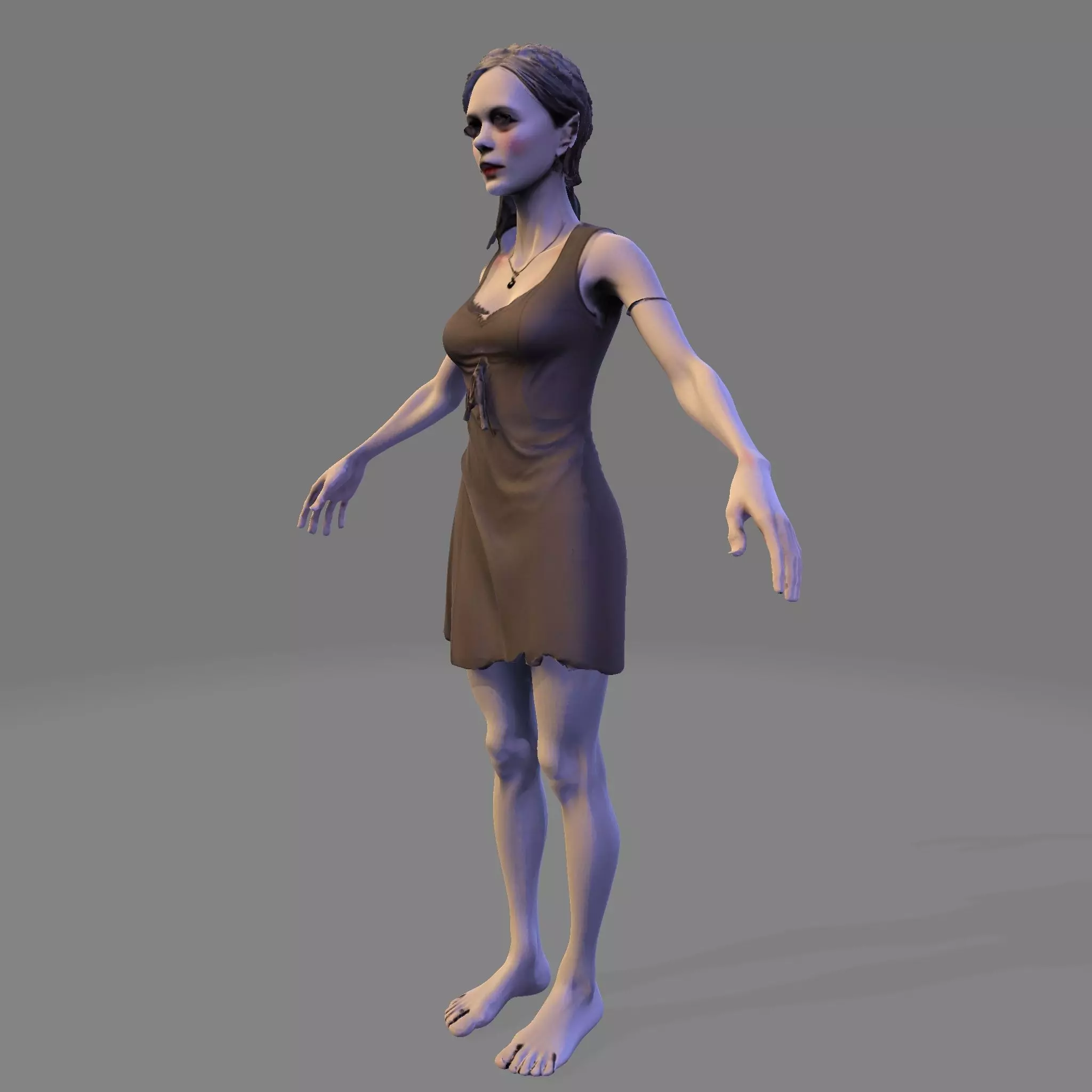 Wraith Bride Undead Female Character for Halloween 3D Print 3D print model_2