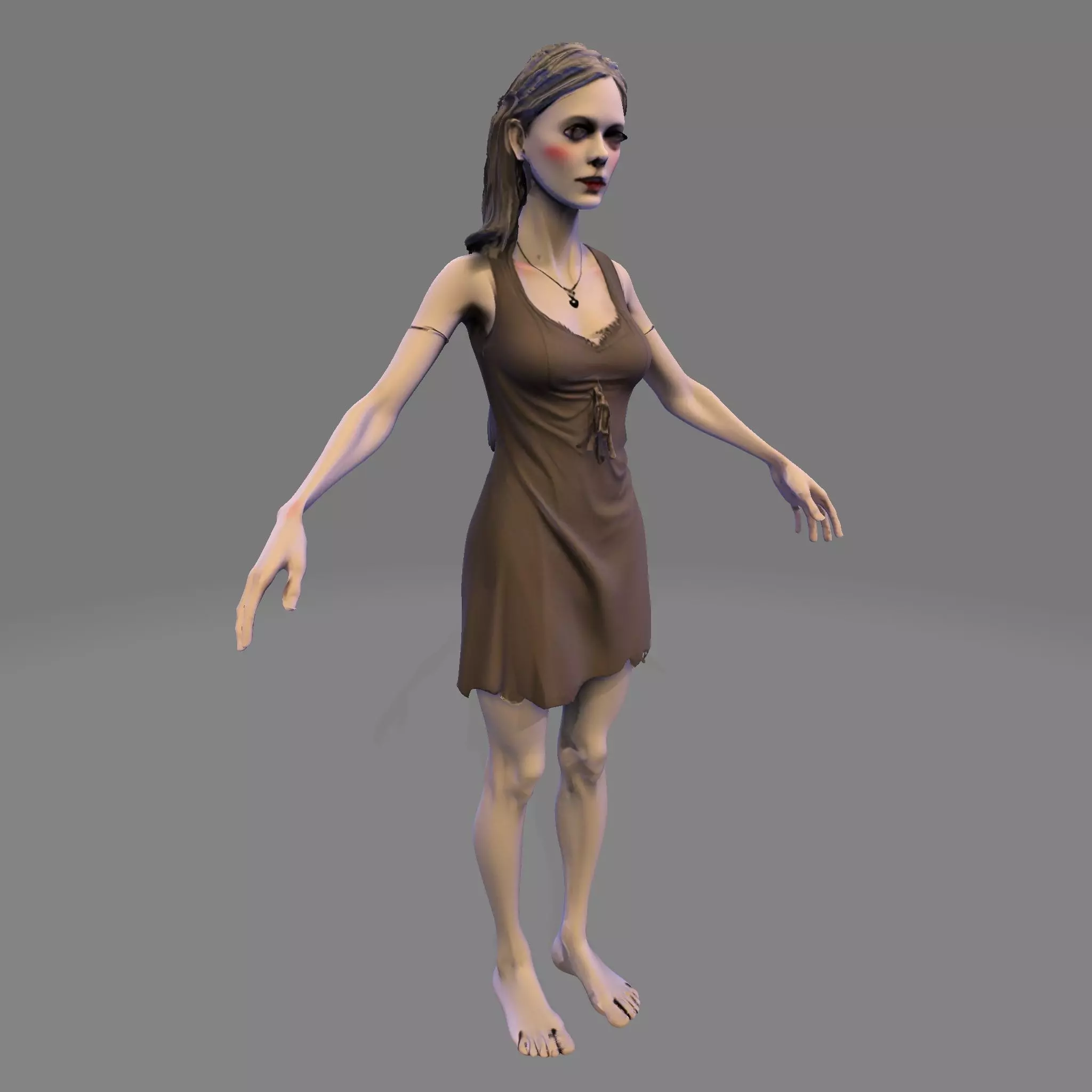 Wraith Bride Undead Female Character for Halloween 3D Print 3D print model_0