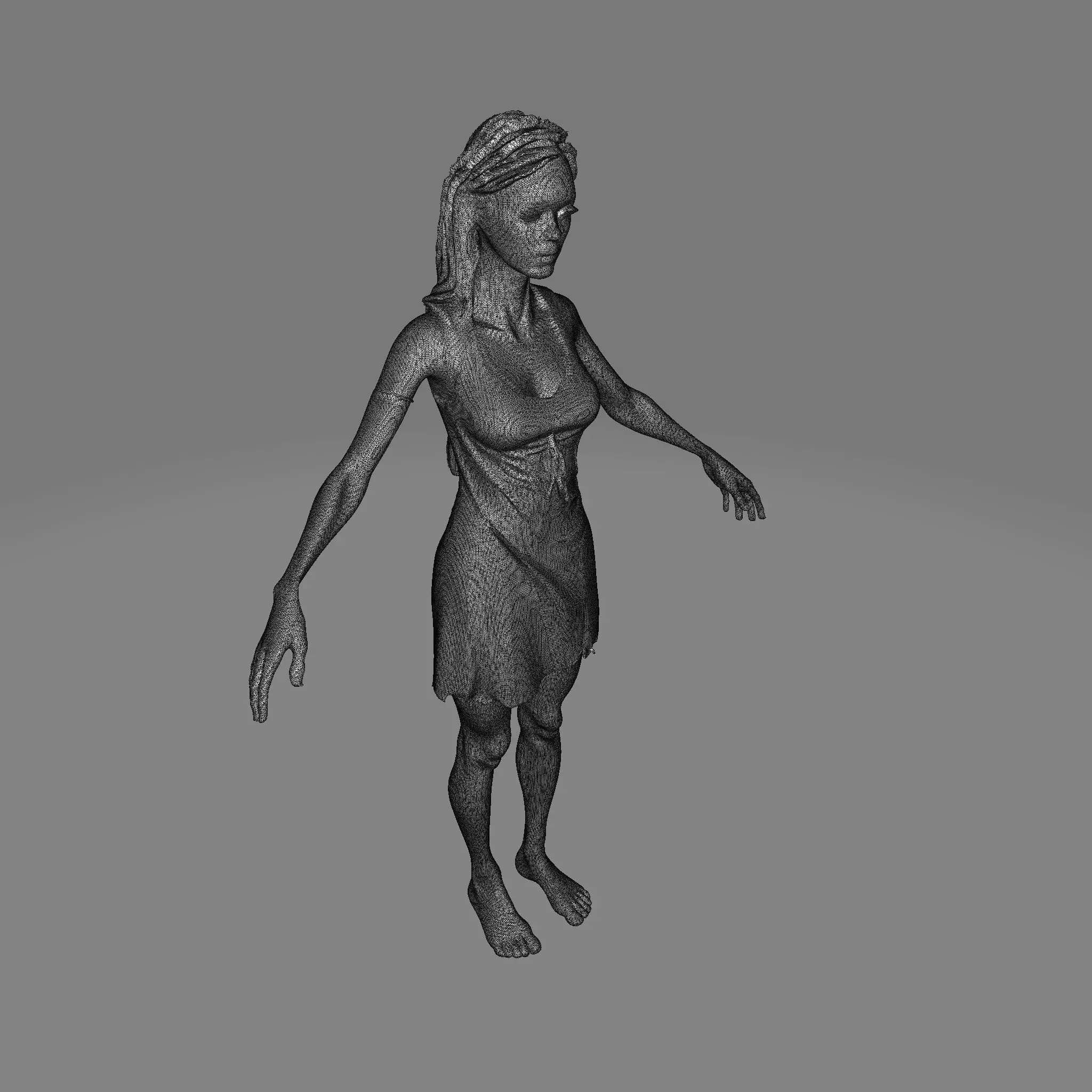 Wraith Bride Undead Female Character for Halloween 3D Print 3D print model_21