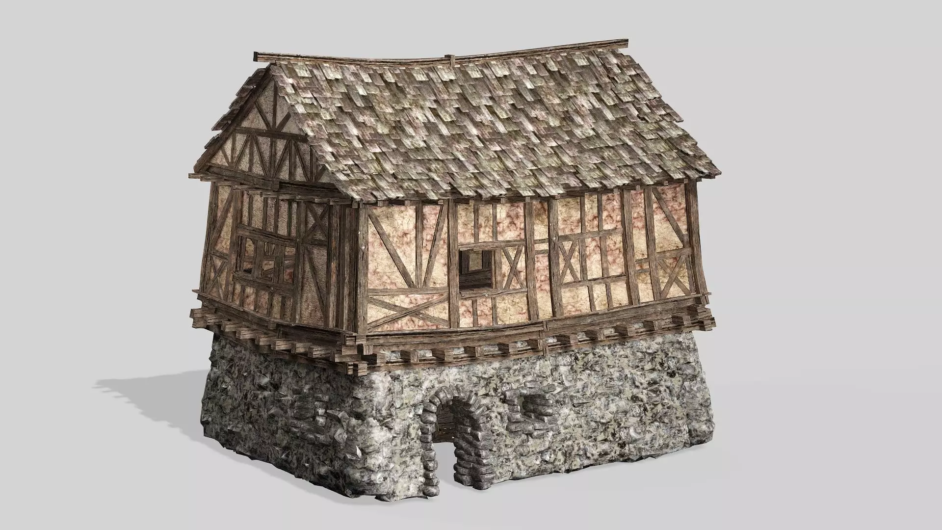 Thatch Hut House 09 For Games and Films 3D Model Low-poly 3D model_0