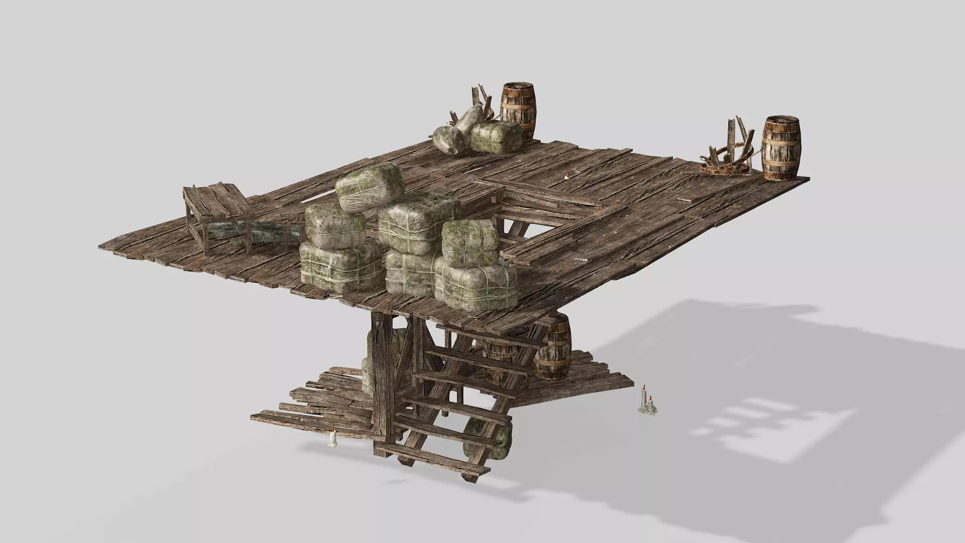 Thatch Hut House 09 For Games and Films 3D Model Low-poly 3D model_5