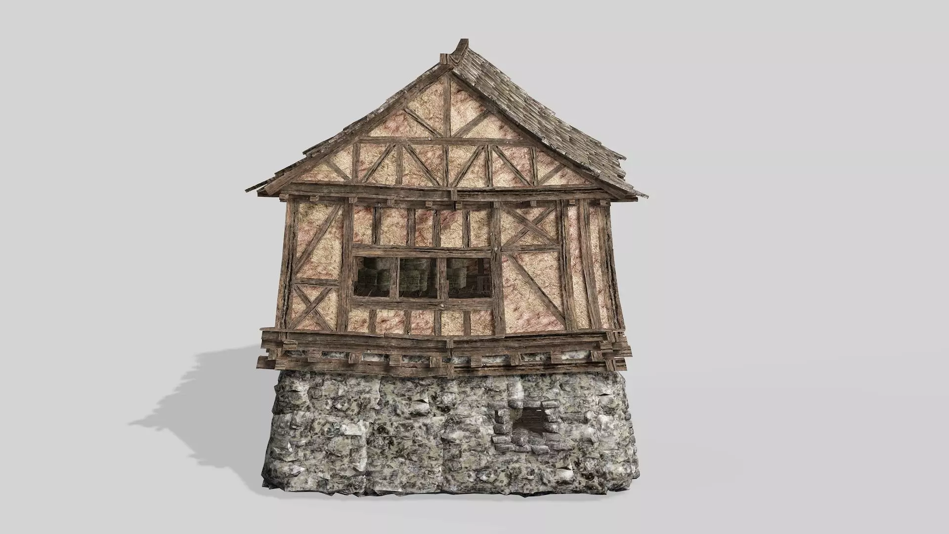 Thatch Hut House 09 For Games and Films 3D Model Low-poly 3D model_3