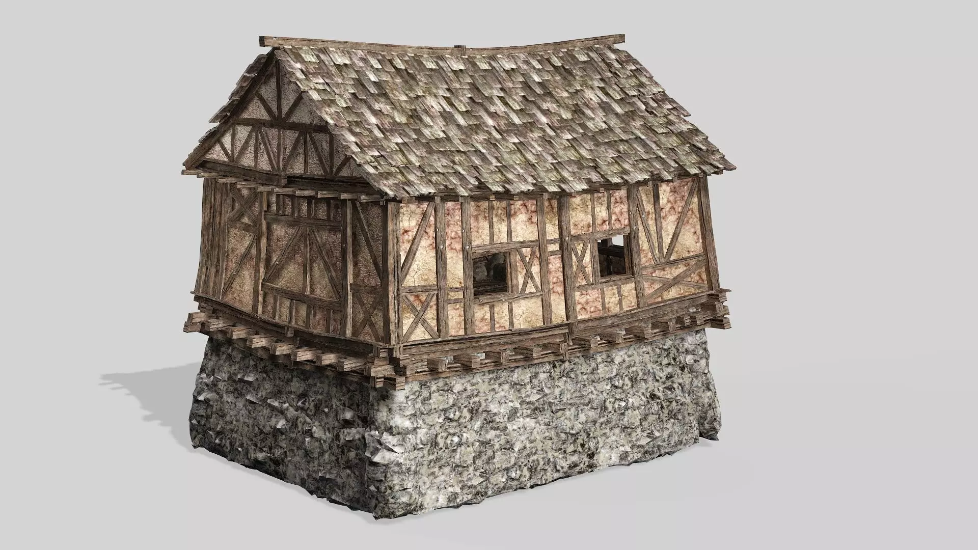 Thatch Hut House 09 For Games and Films 3D Model Low-poly 3D model_2