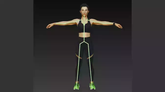 Rigged Female Model Jogging Outfits