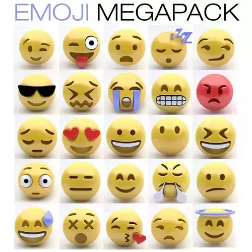 EMOJI PACK Low-poly 3D model