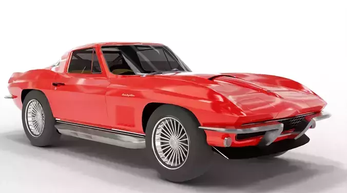 Classic Red Sports Car - Blender 3D model