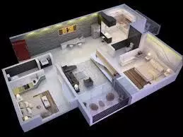 Simple 2BHK House Plan  Editable AutoCAD Drawing 884 Sq Ft  3D print model_18