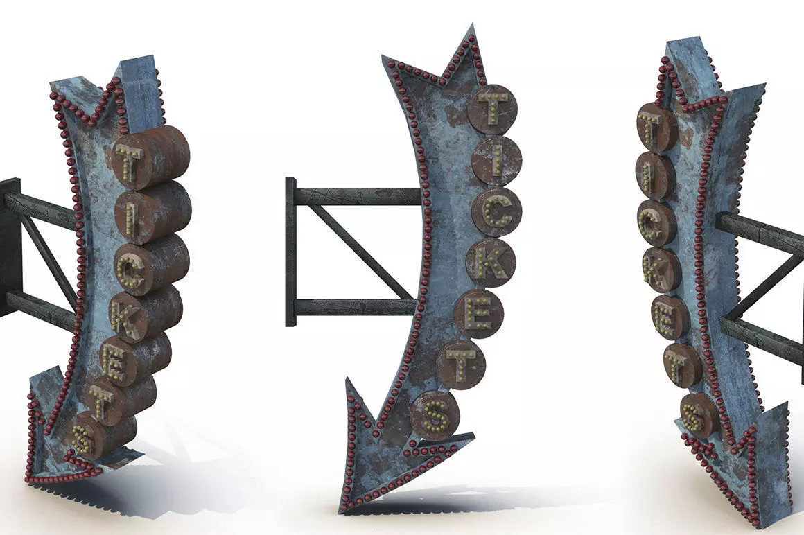 Vintage Sign 3D model_0