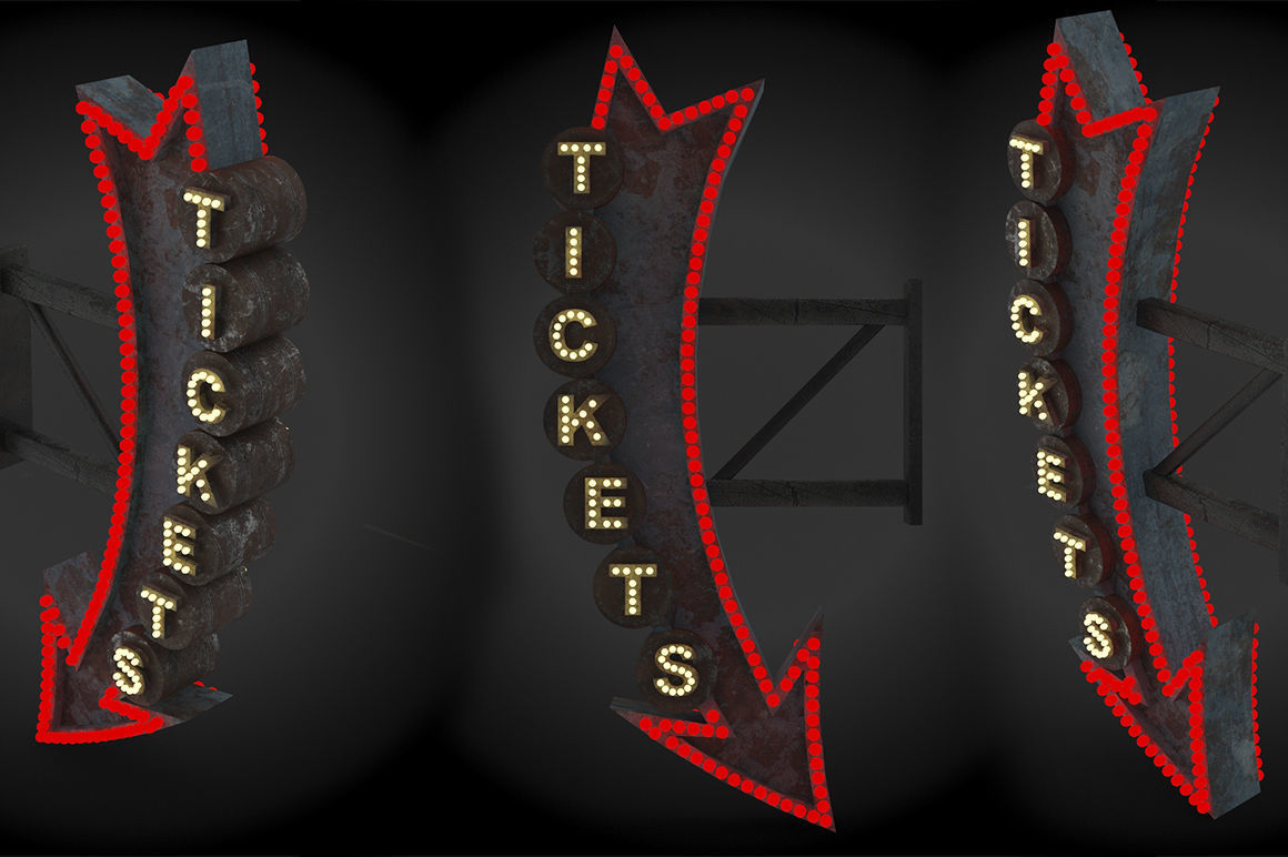 Vintage Sign 3D model_2