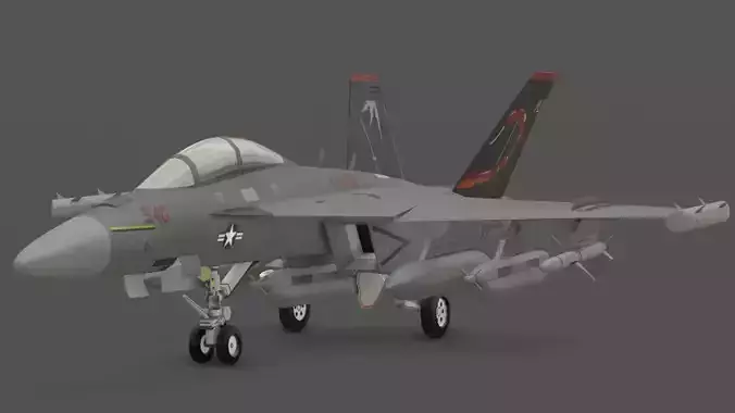 EA-18G Growler Jet 3D Model