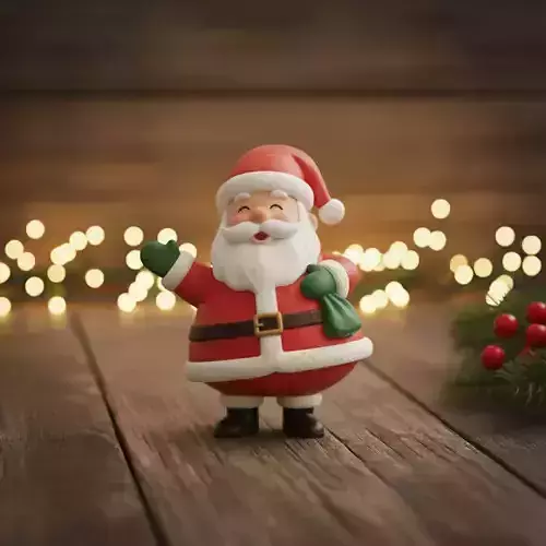 Weeble Santa 3D print model