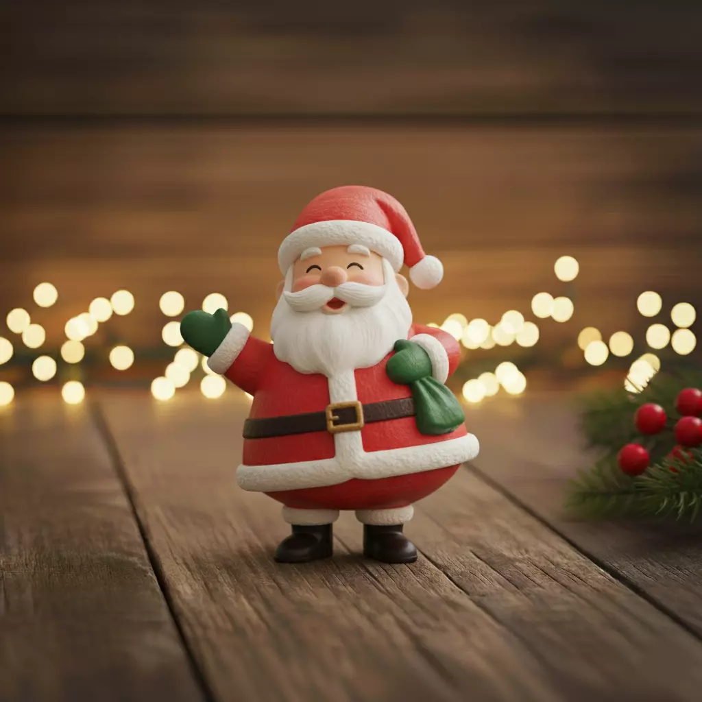 Weeble Santa 3D print model_0