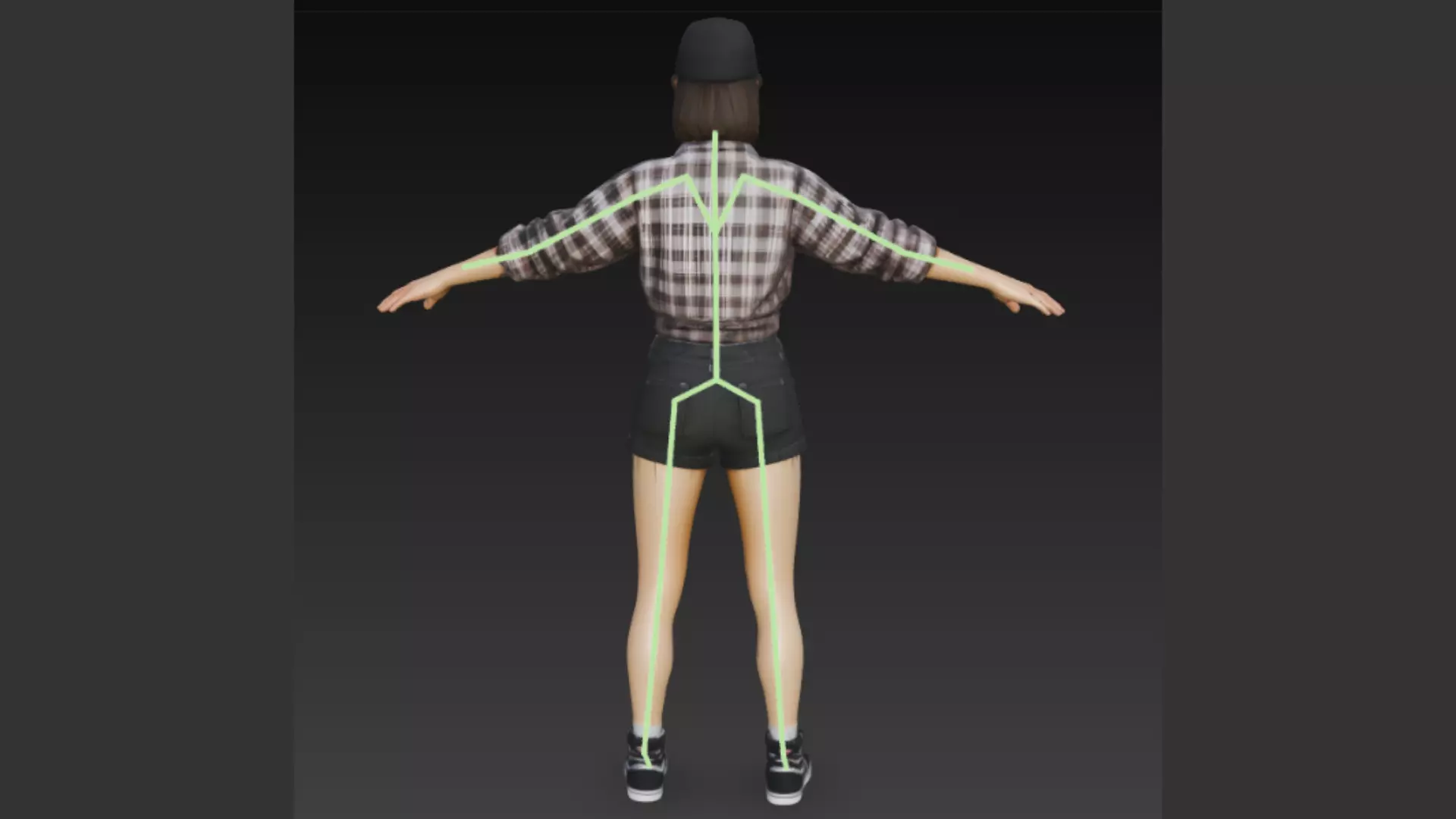 Rigged woman T Pose 3d Model Low-poly 3D model_3