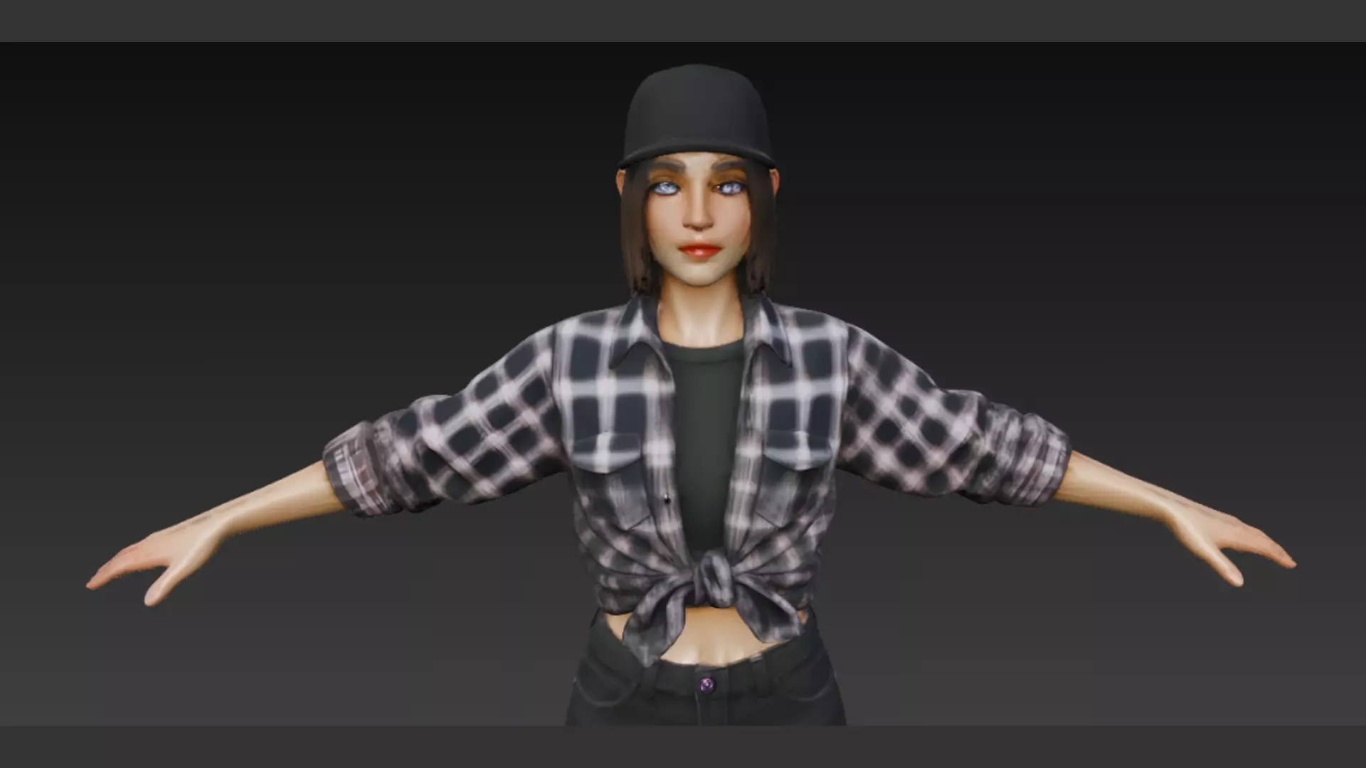 Rigged woman T Pose 3d Model Low-poly 3D model_4