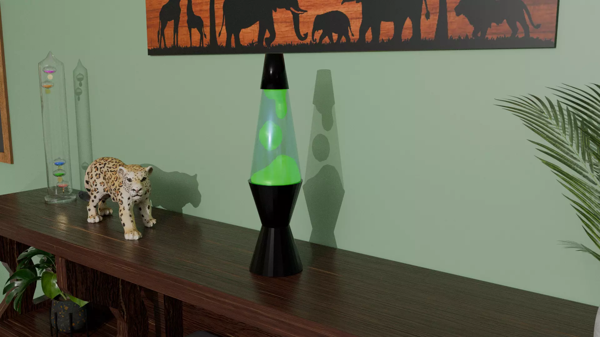 Green Lava Lamp Low-poly 3D model_0
