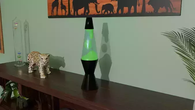 Green Lava Lamp Low-poly 3D model Green Lava Lamp Low-poly 3D model