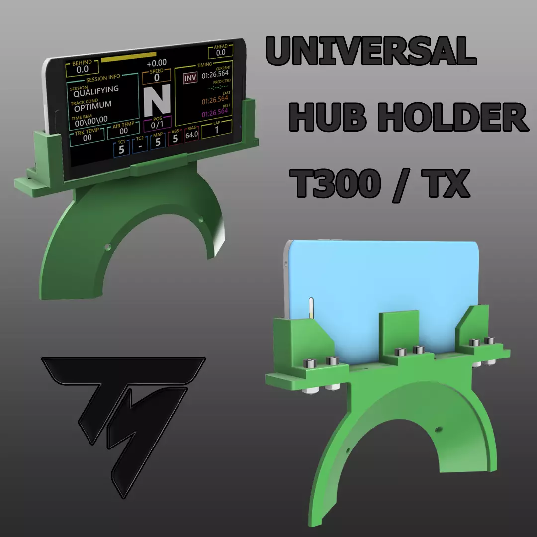 THRUSTMASTER T300 TX UNIVERSAL HUD Phone HOLDER V2 3D print model_2