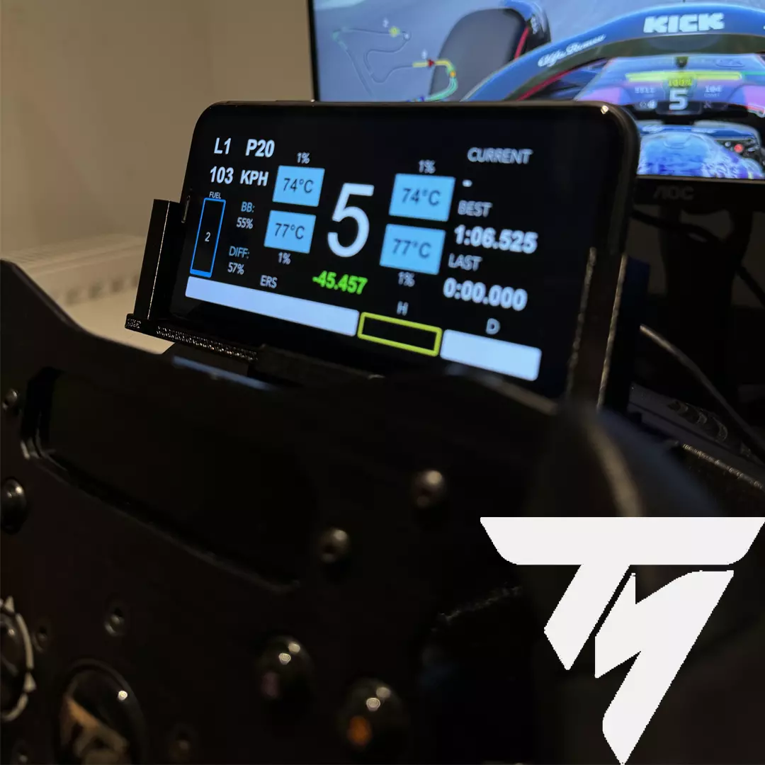 THRUSTMASTER T300 TX UNIVERSAL HUD Phone HOLDER V2 3D print model_1