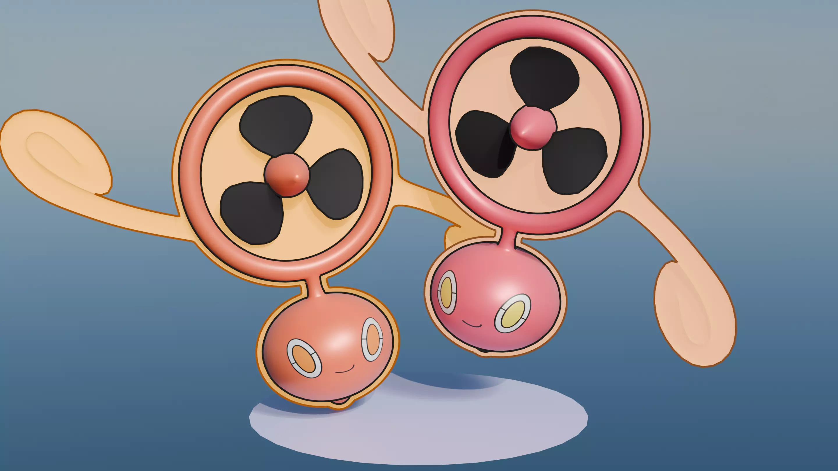 Pokemon Rotom Fan Form and Shiny version  3D model_0