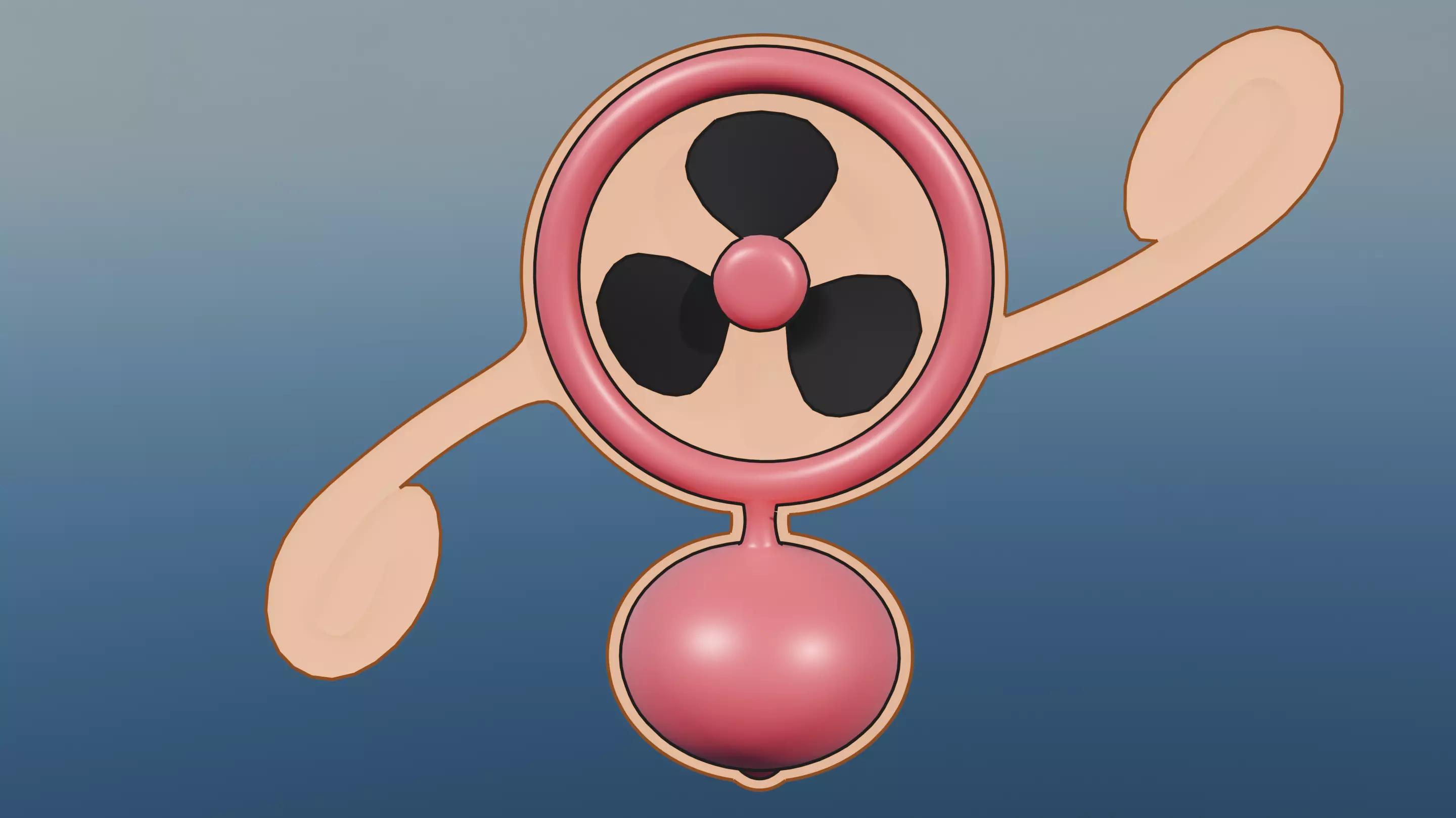 Pokemon Rotom Fan Form and Shiny version  3D model_6