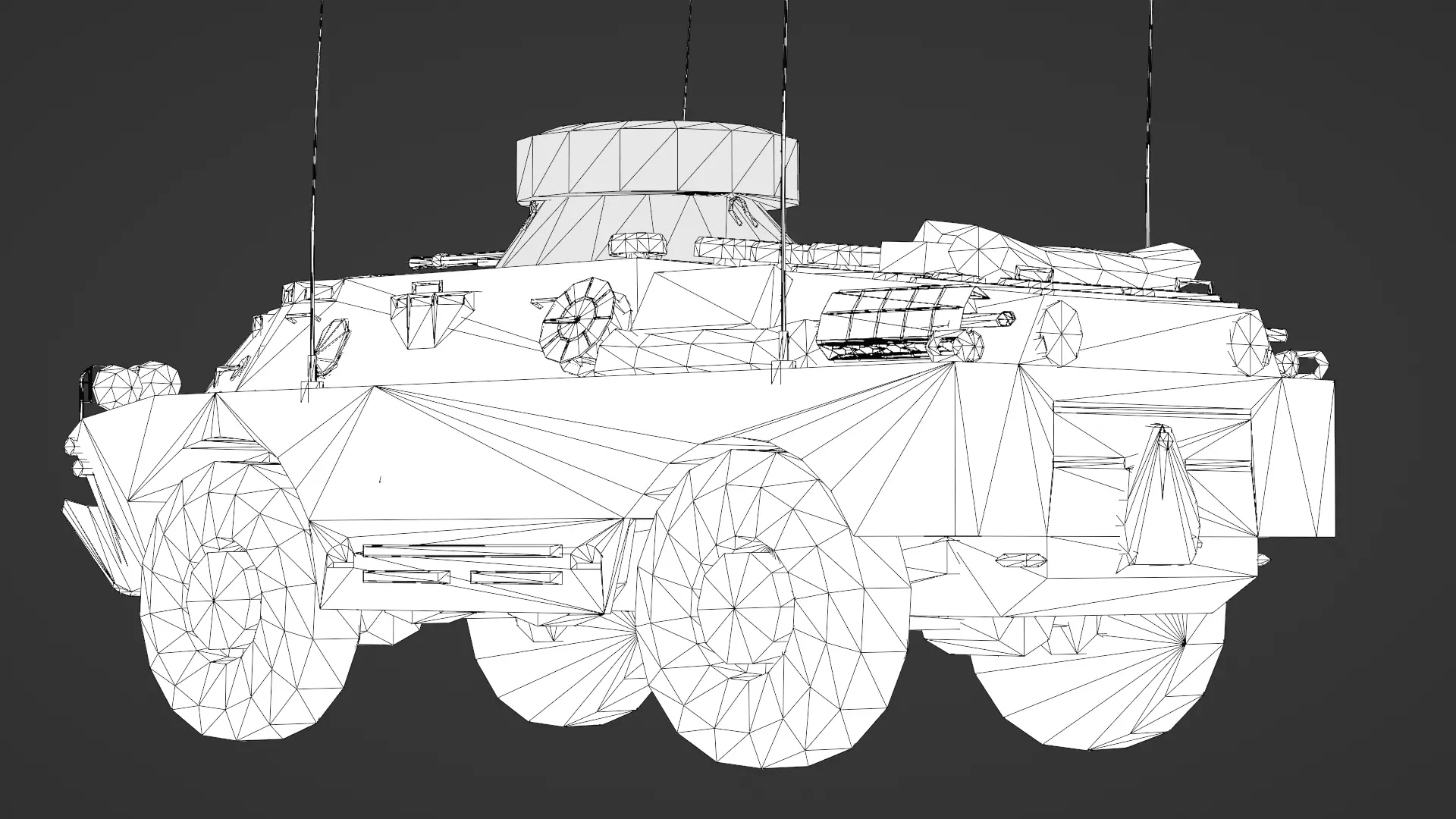 BRDM 2 Scout Vehicle Low-poly 3D model_26
