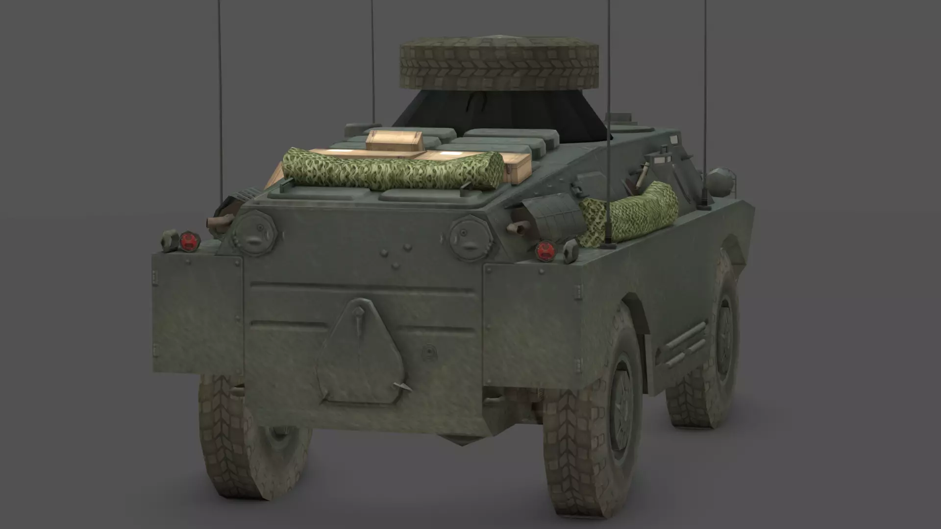 BRDM 2 Scout Vehicle Low-poly 3D model_1