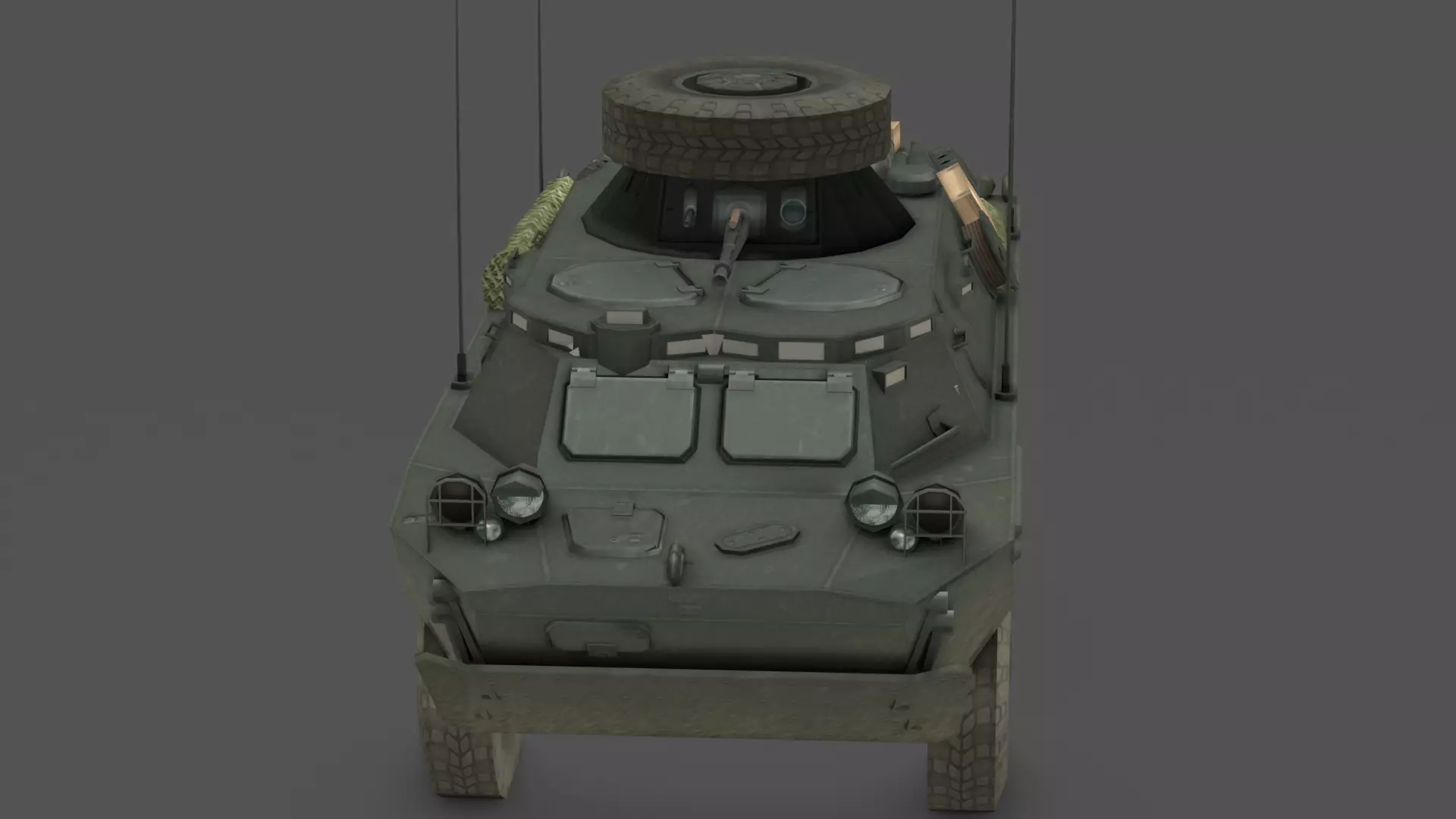 BRDM 2 Scout Vehicle Low-poly 3D model_11