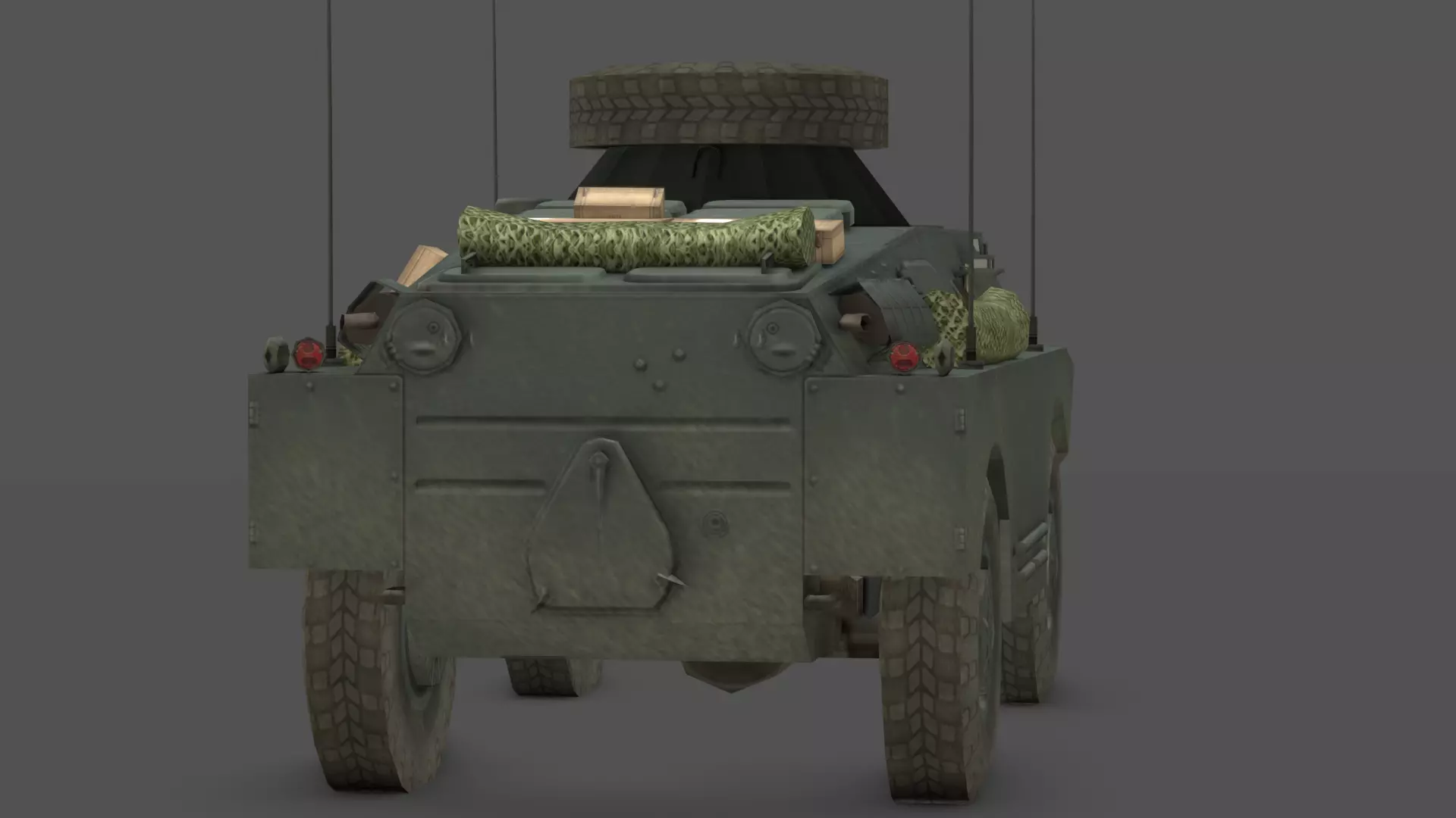 BRDM 2 Scout Vehicle Low-poly 3D model_8